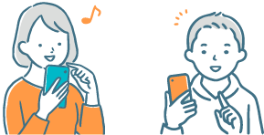 スマホを見ているイラスト